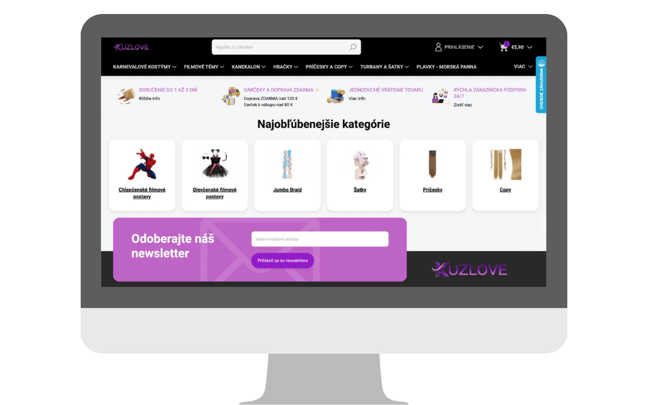 E-shop Kuzlove po rebrandingu