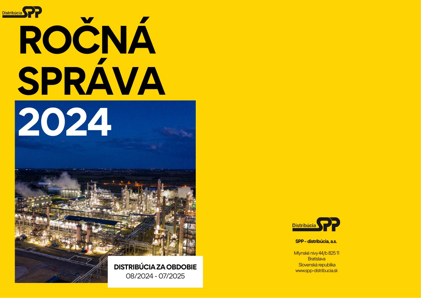 Ročná správa 2024 - SPP Distribúcia - pôvodná grafická ukážka, prvá strana