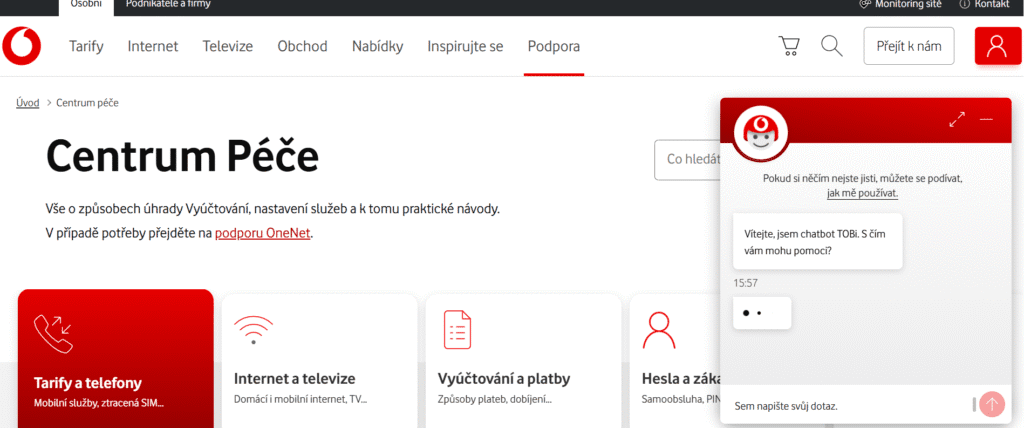 Chatbot bez možnosti eskalácie na živého operátora