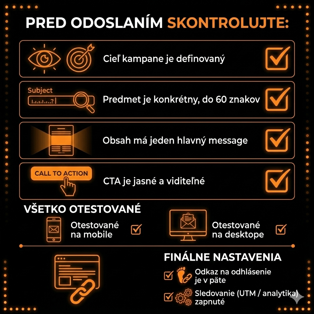 Checklist pred odoslaním newslettera