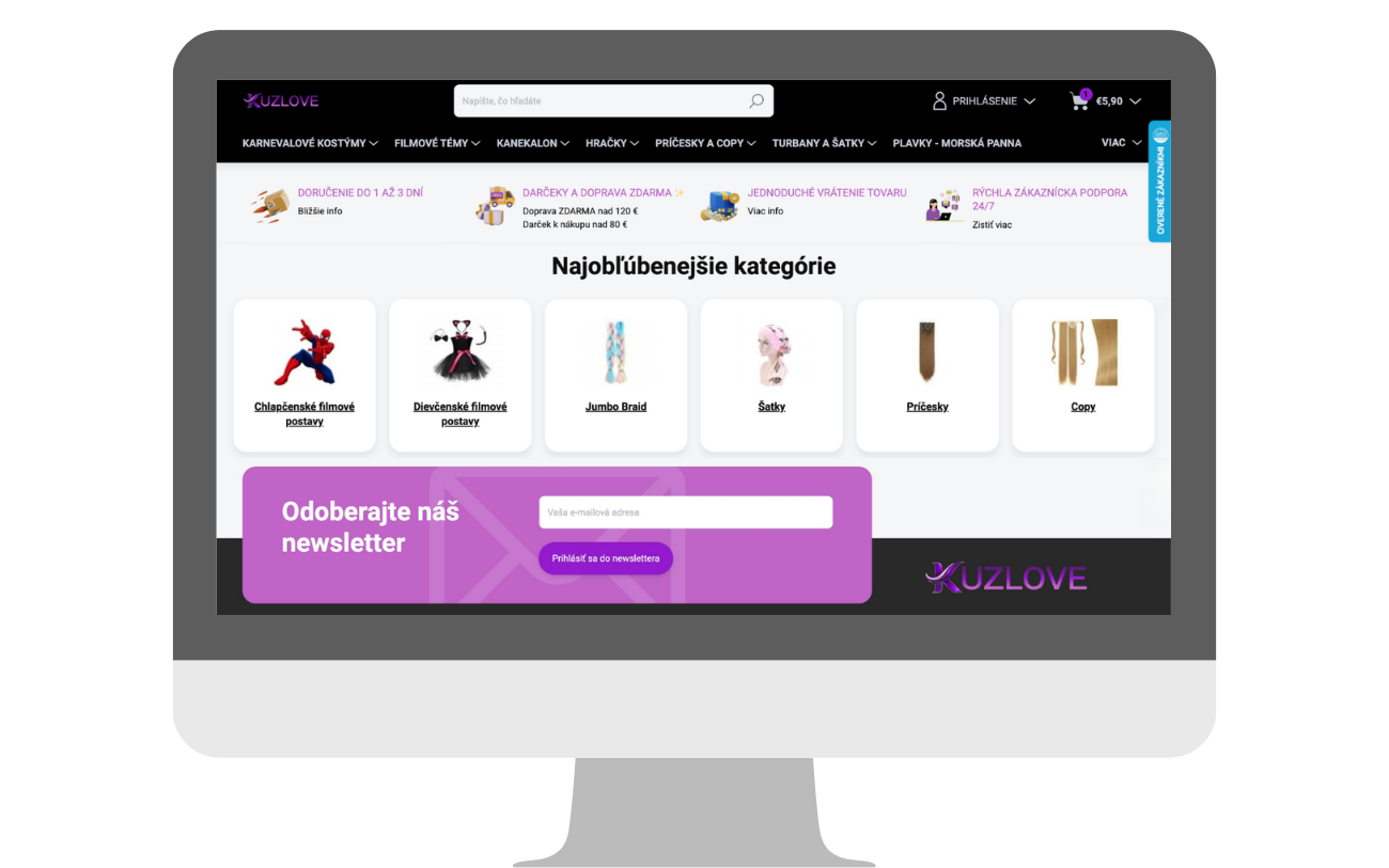 E-shop Kuzlove po rebrandingu